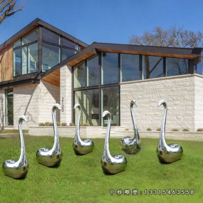 天鹅动物公园不锈钢雕塑