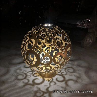 发光圆球不锈钢摆件