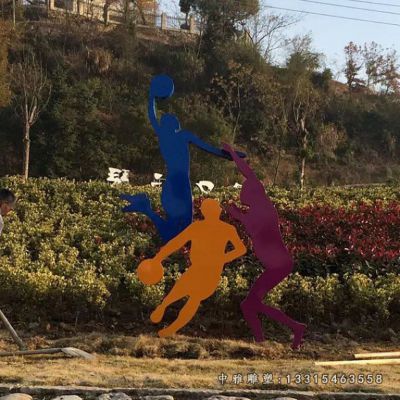 不锈钢公园打篮球人物