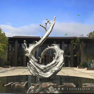 不锈钢广场海浪雕塑