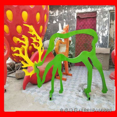 剪影动物不锈钢雕塑