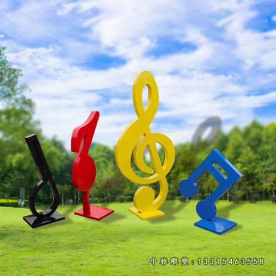不锈钢彩绘音符雕塑