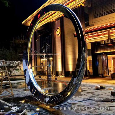 不锈钢广场圆环雕塑