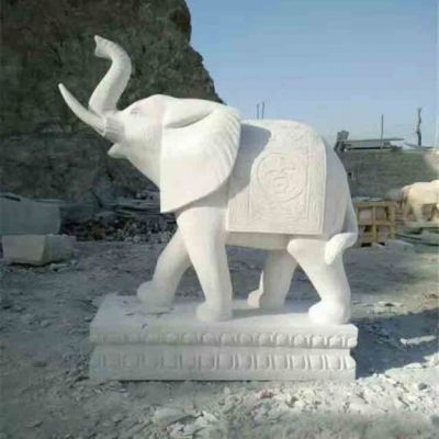 公园大象石雕塑