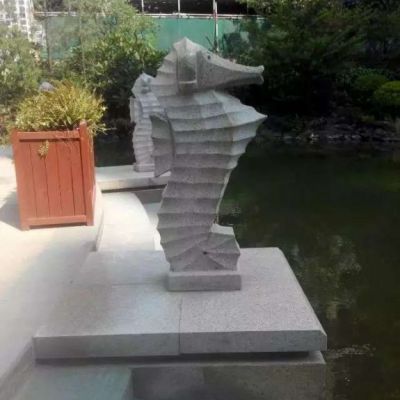 海马动物石雕摆件