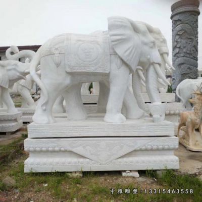 看门大象石雕