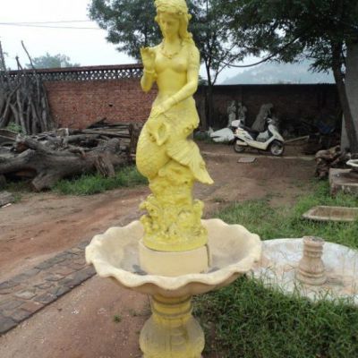 广场石雕人物喷泉