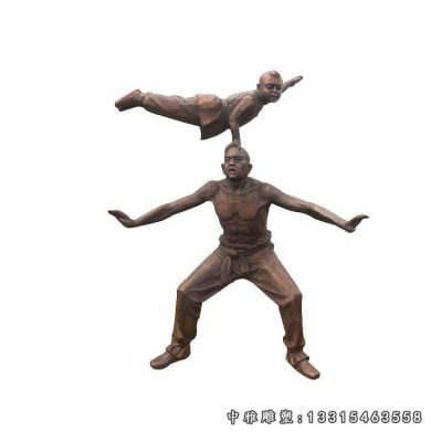 铜雕商业街杂技人物