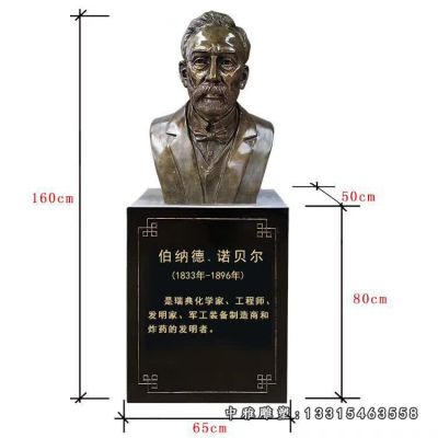 西方名人诺贝尔铜雕