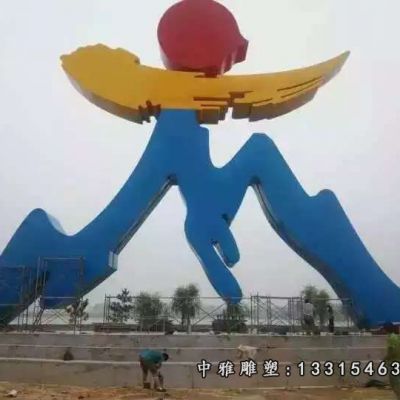 不锈钢彩绘景观雕塑