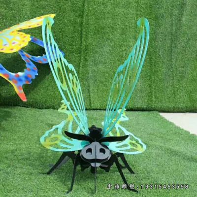 不锈钢彩绘蝴蝶摆件