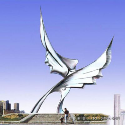 不锈钢动物翅膀雕塑