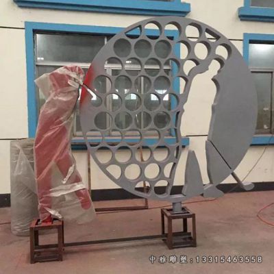 高尔夫球人物不锈钢雕塑