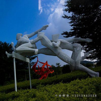 跨栏人物不锈钢雕塑