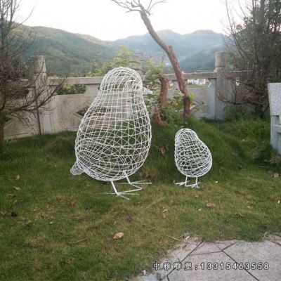 动物不锈钢小鸟雕塑