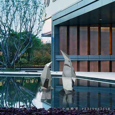 动物企鹅不锈钢摆件