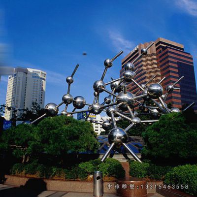 不锈钢原子模型雕塑
