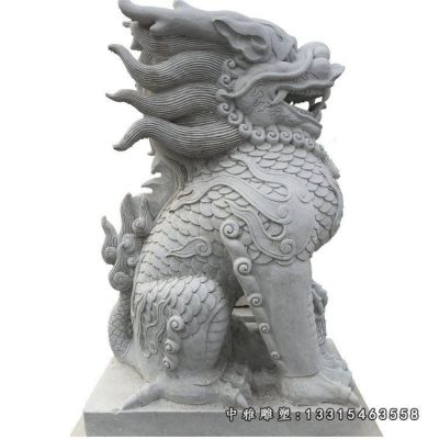 石雕门口麒麟