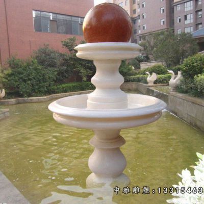 小区石雕风水球