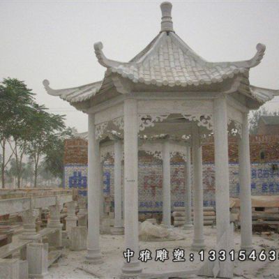 汉白玉凉亭石雕