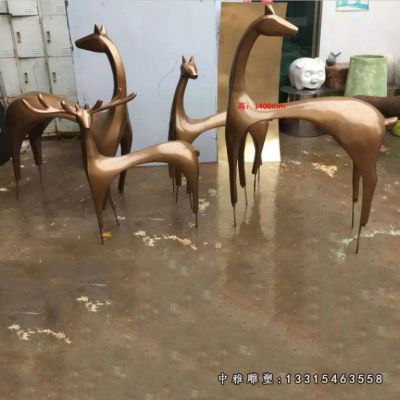 铜雕抽象小鹿