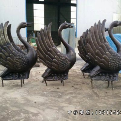 广场铜雕天鹅