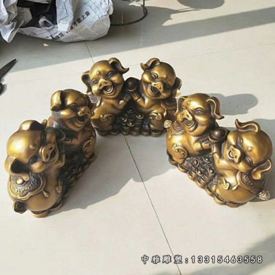 动物小猪铜雕雕塑