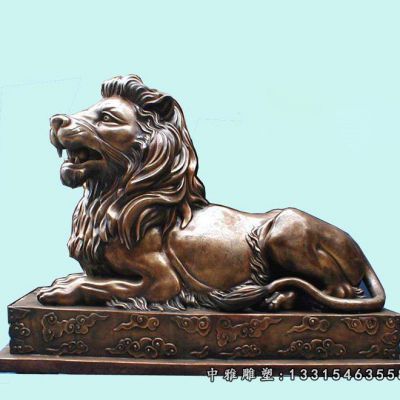 铜雕门口狮子