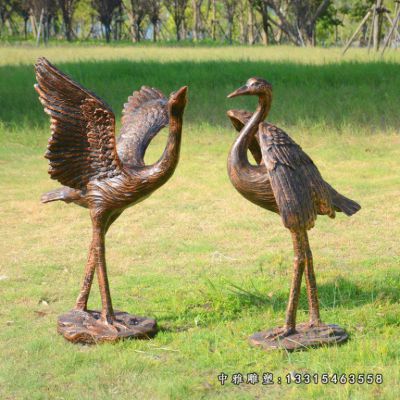 动物仙鹤铜雕雕塑