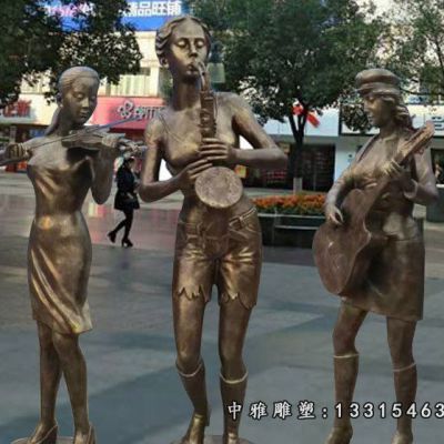 铜雕广场乐队雕塑