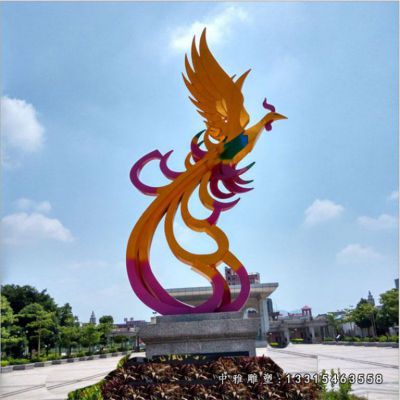 抽象凤凰不锈钢雕塑