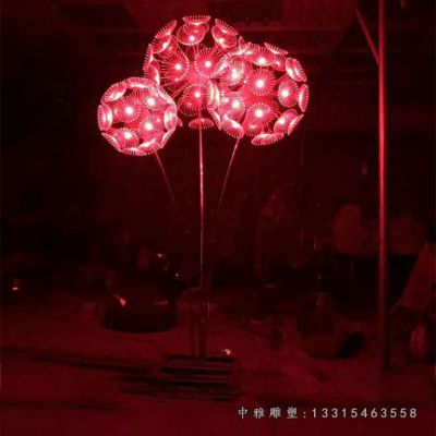 不锈钢发光蒲公英雕塑