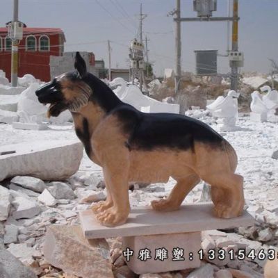 看门石雕狗摆件