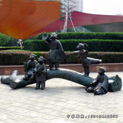 公园童趣儿童铜雕