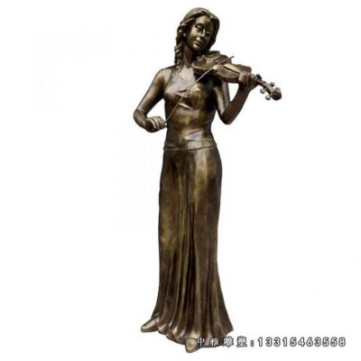 拉小提琴人物铜雕雕塑