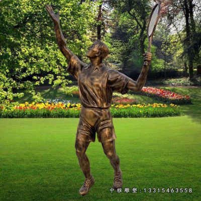 铜雕户外打篮球人物