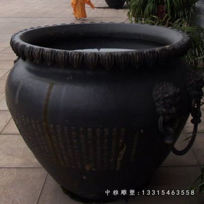 圆形水缸铜雕雕塑