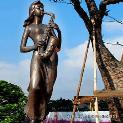 铜雕吹萨克斯人物雕像