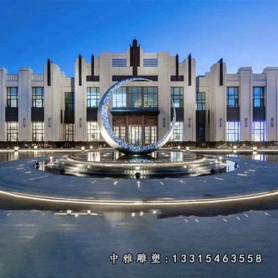 不锈钢公园月亮雕塑