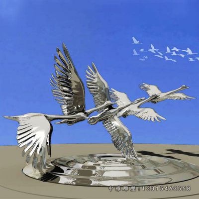 不锈钢雁子雕塑