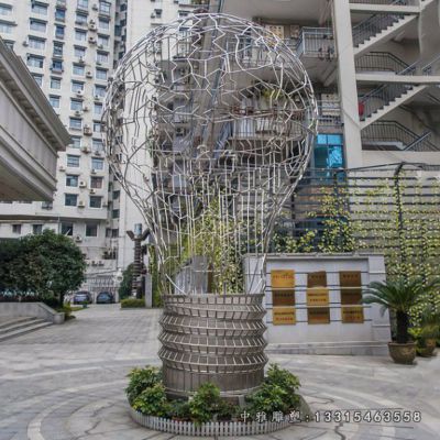 广场不锈钢灯泡雕塑