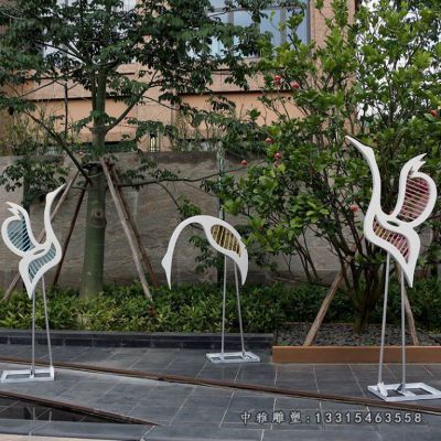 仙鹤不锈钢雕塑