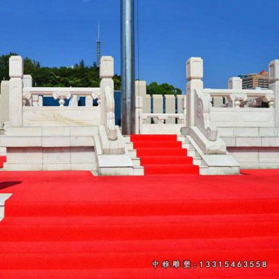 汉白玉石雕升旗台