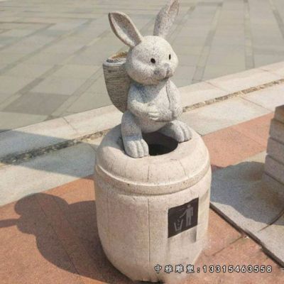 卡通垃圾桶石雕