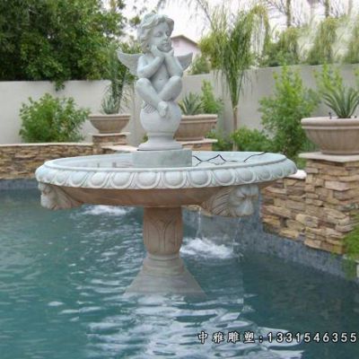 石雕广场人物喷泉