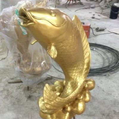 动物鱼铜雕摆件