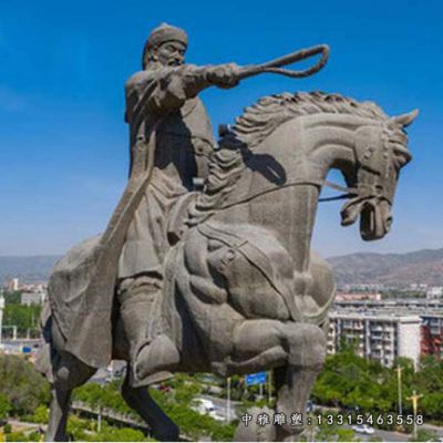 广场铜雕成吉思汗