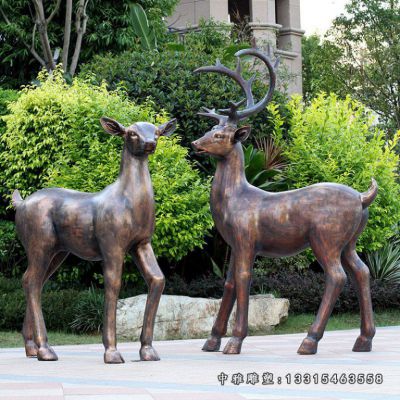 动物铜雕梅花鹿