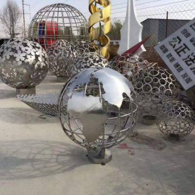 不锈钢地球仪雕塑