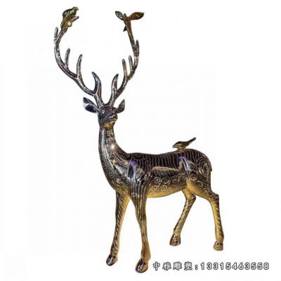 不锈钢发光小鹿雕塑